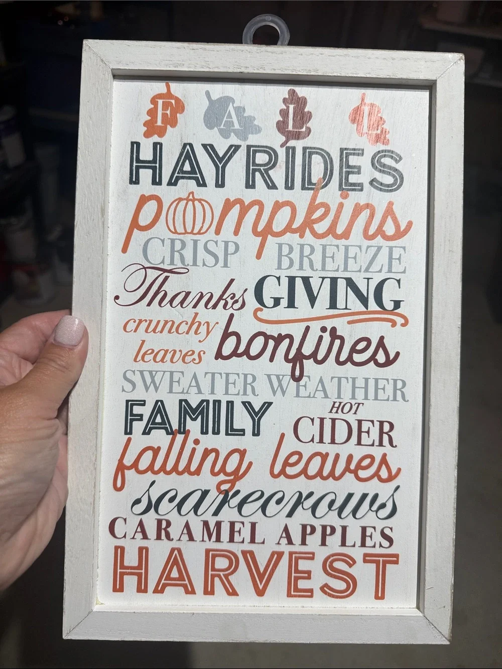 Harvest Wall Art Sign - Orange, Gray, Brown